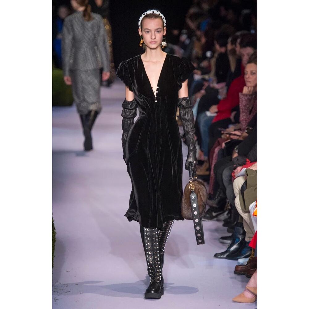 Altuzarra 2017 Runway Velvet Polka Dot Dress FR 34 US 2 Red Corset Flare Mini - Picture 5 of 16